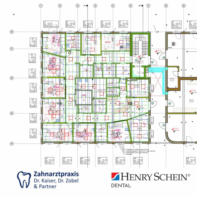 Dental clinic floor plan with treatment room LED Lighting