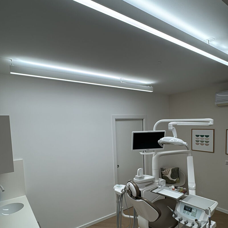 Dr. Dominic Morcuttie Dental clinic renovation with DentLed PHL22 full-spectrum lighting.