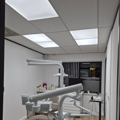 Renovated Nak Dental Practice with DentLED full-spectrum lighting ensuring optimal, even treatment room illumination.