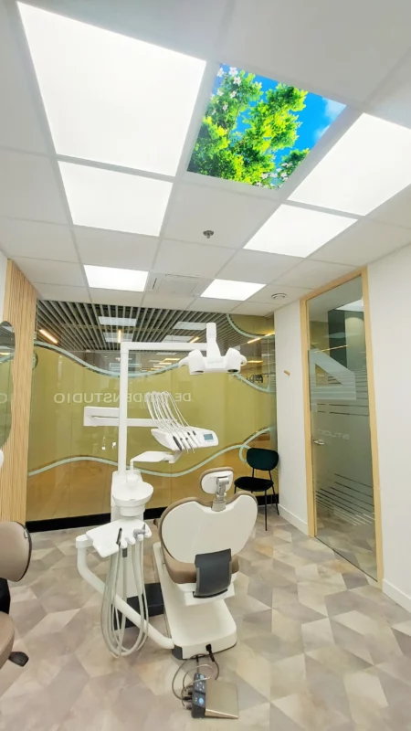 DentLED full spectrum lighting providing optimal working light in De Tandenstudio dental clinic.