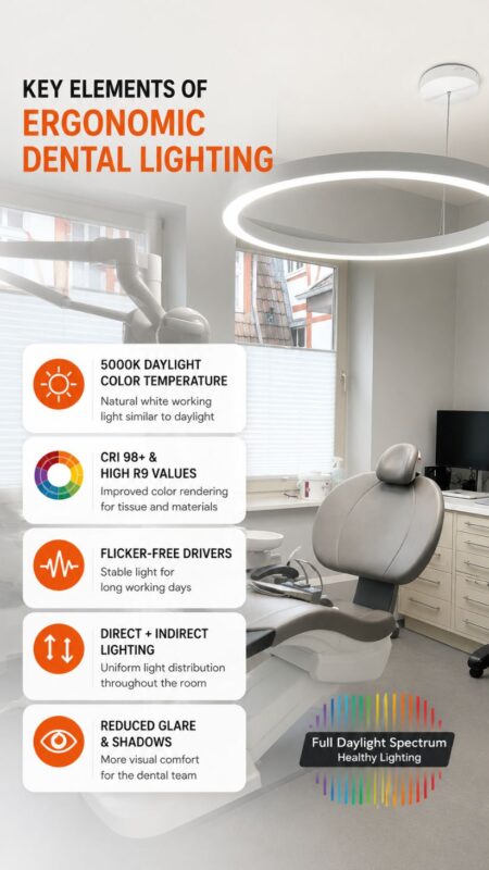 Ergonomic lighting for dental professionals
