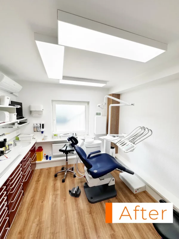 High CRI 98+ dental lighting system installed at Dr. Daniel Nolte Dental Practice for accurate color rendering and clinical precision.