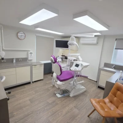 DentLED DL120 daylight LED panels installed in the dental treatment room at Priory Dental Care in Downham Market, Norfolk.